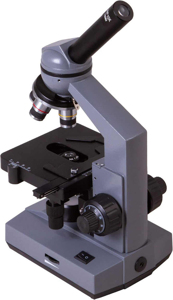 Levenhuk 320 Plus Biologisches Monokular 40- bis 1600-Fach mit Achromatischer Weitwinkeloptik, LED-L