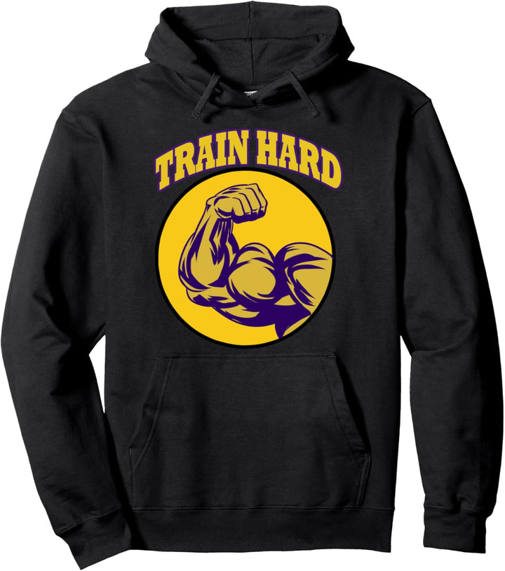 TRAIN HARD training sport gym fitness Pullover Hoodie