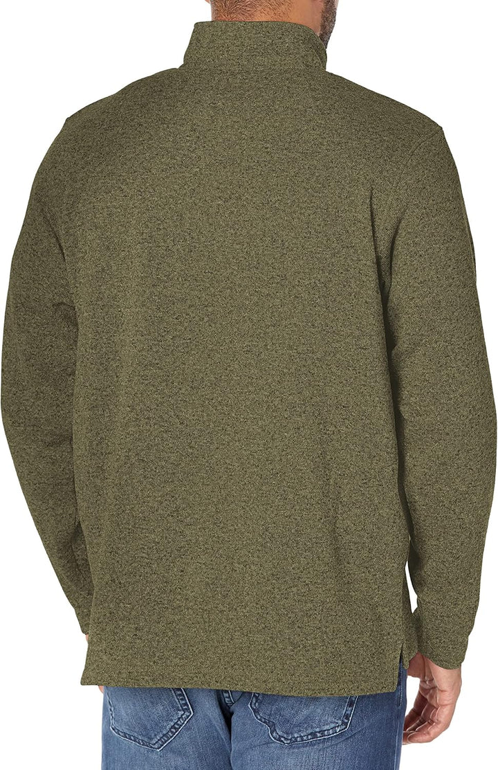 Wrangler Authentics Herren Long Sleeve Fleece Quarter-Zip Pullover S Olive Night, S Olive Night