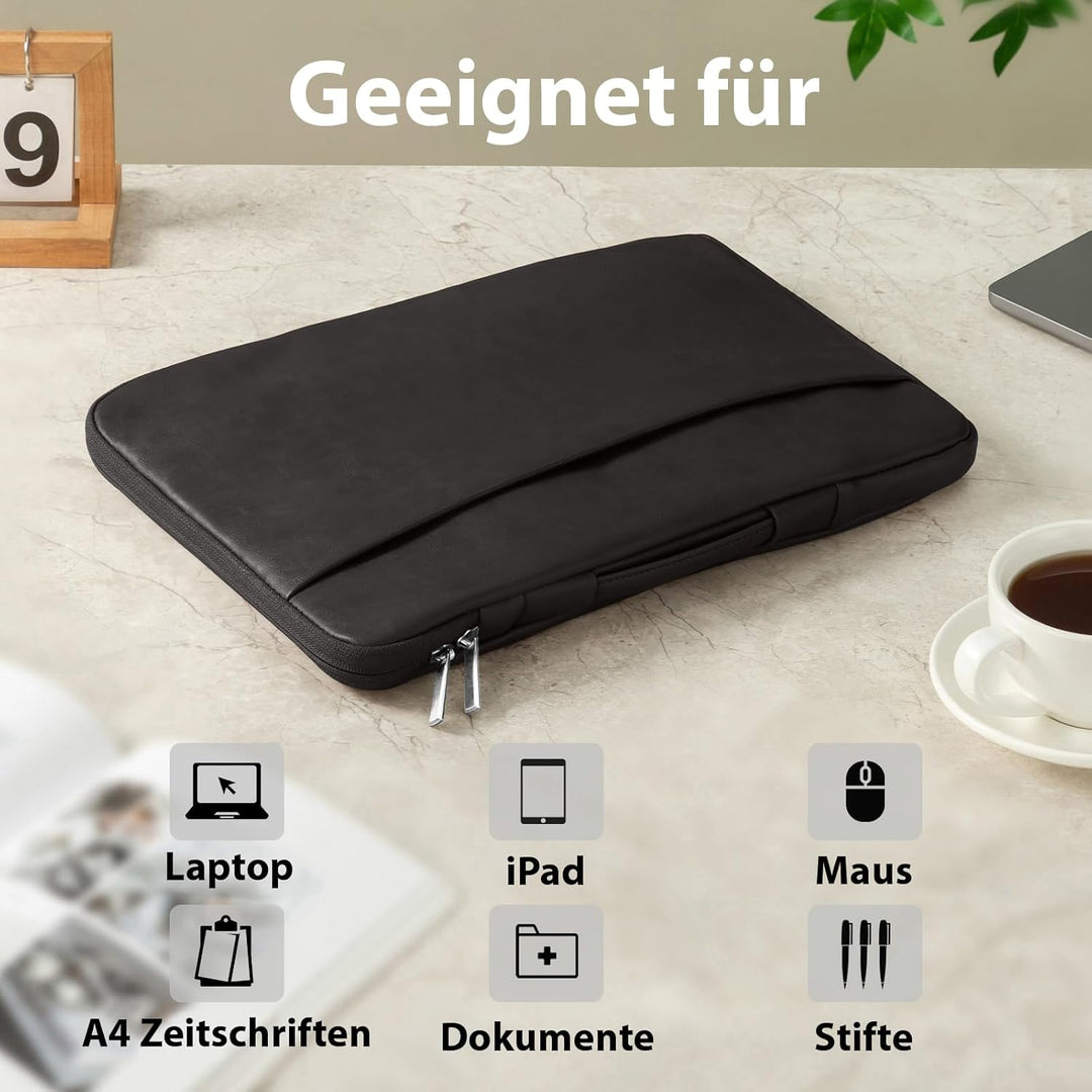 Lopoleis® Laptoptasche, Arbeitstasche Herren und Damen PU Leder, Laptop hülle Business Handtasche Tr