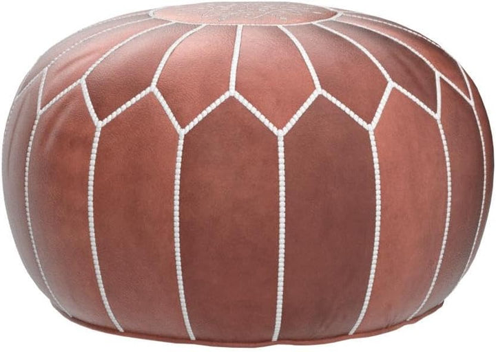 Poufs&Pillows Premium Echt Leder Pouf - Handgefertigt - Gefüllt geliefert - Ottoman, Sitzsack, Fussh
