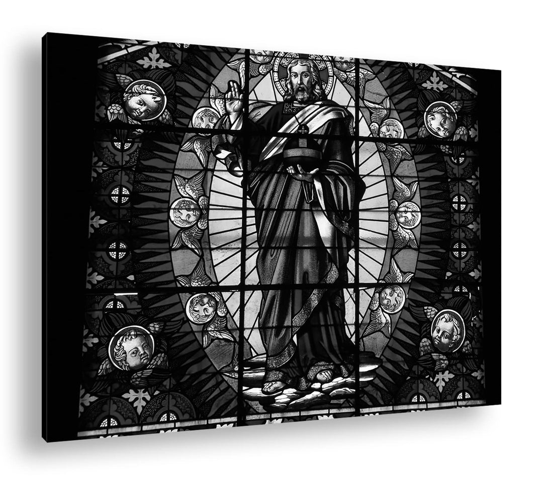 deyoli gläserner Sohn Gottes Format: 80x60 als Leinwand, Effekt: Schwarz&Weiss, Motiv fertig gerahmt