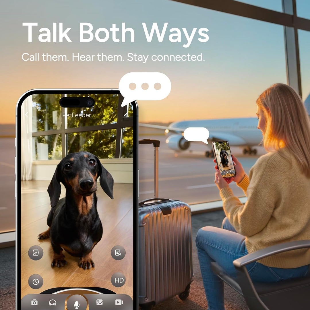 Futterautomat Katze mit Kamera 6L, Automatischer Katzen Futterautomat für Katzen und Hunde, App-Steu