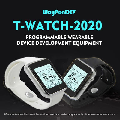 WayPonDEV T-Watch 2020 V1 ESP32-basierte programmierbare Uhr mit ESP-IDF oder MicroPython (Schwarz)