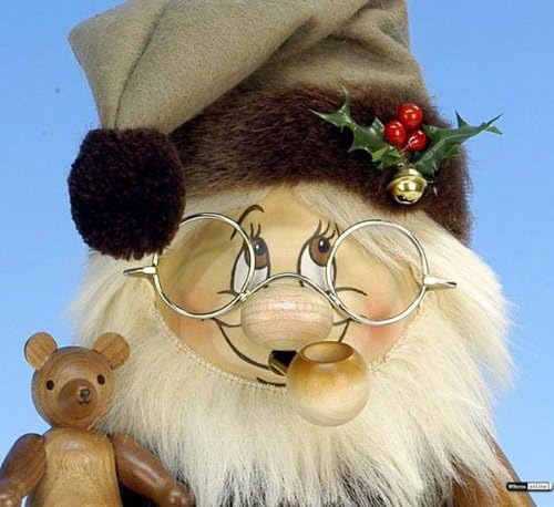Räuchermann Wichtel Weihnachtsmann mit Teddy