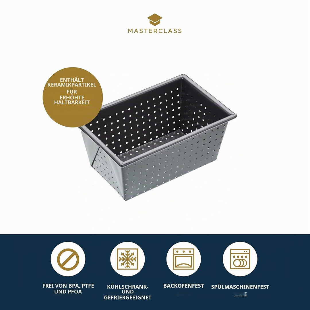 MasterClass Crusty Bake Brotbackform mit perforierten Löchern, 1 Pfund Brotbackform, Edelstahl-Backf