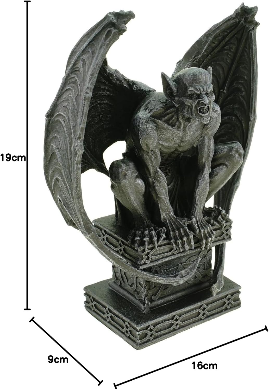 Vogler Midnight Demon mit Schwingen auf Sockel Dämon Gargoyle 19 cm Figur