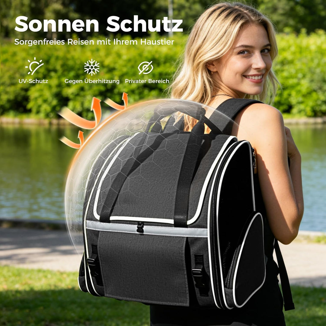 Lekesky Katzenrucksack Bubble Haustier Rucksack mit Netzfenster, Hunderucksack Erweiterbar Tragbare