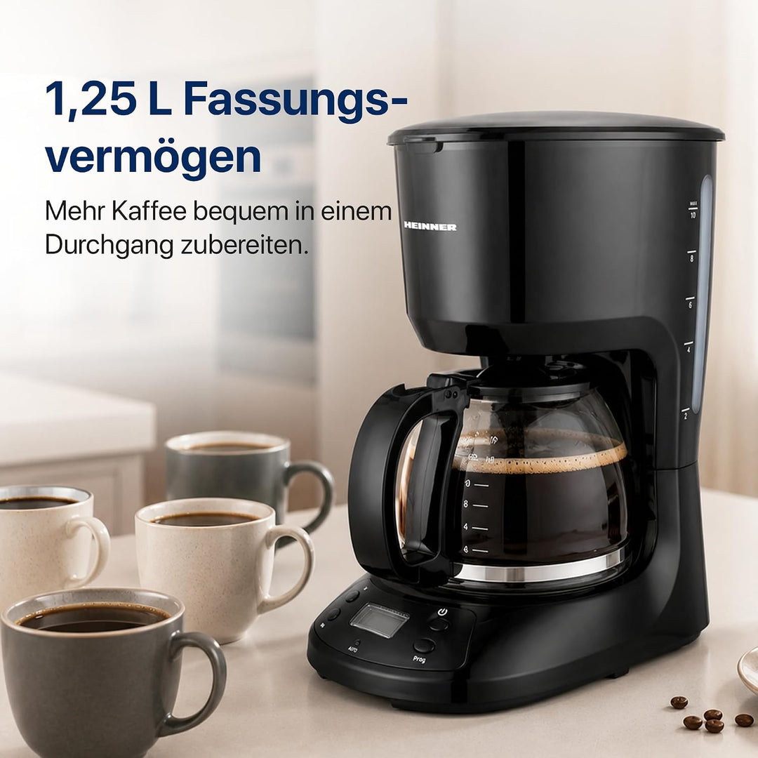 HCM-D750GCBK Digital Coffee Maker with LCD Display, Anti-Drip Function, Black Chatt &amp; 3-Year Warrant