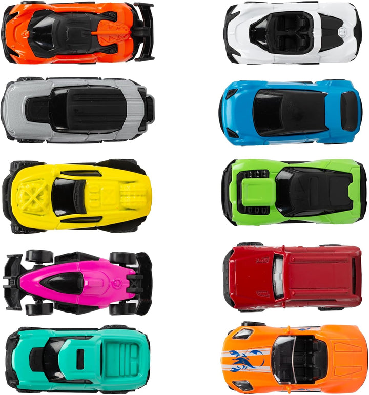 Dickie Toys - Grosses Spielzeugauto-Set mit 10 Autos (je 7 cm) - 10 kleine Modellautos aus Metall mi