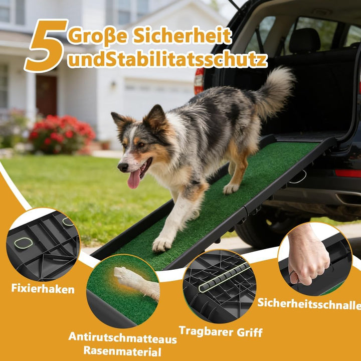 Hunderampe Klappbar Auto Hundetreppe Anti-Rutsch Hund Autorampe Kofferraumrampe Hunde-Treppe für Hau