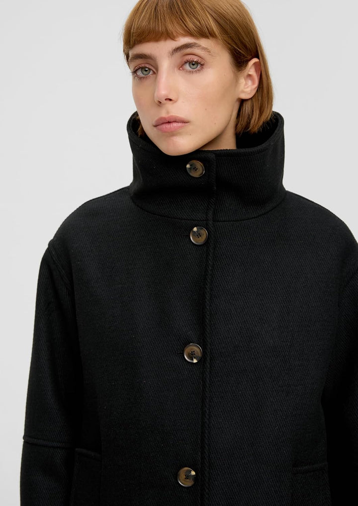 Twill-Mantel aus Wollmix 44 Schwarz, 44 Schwarz