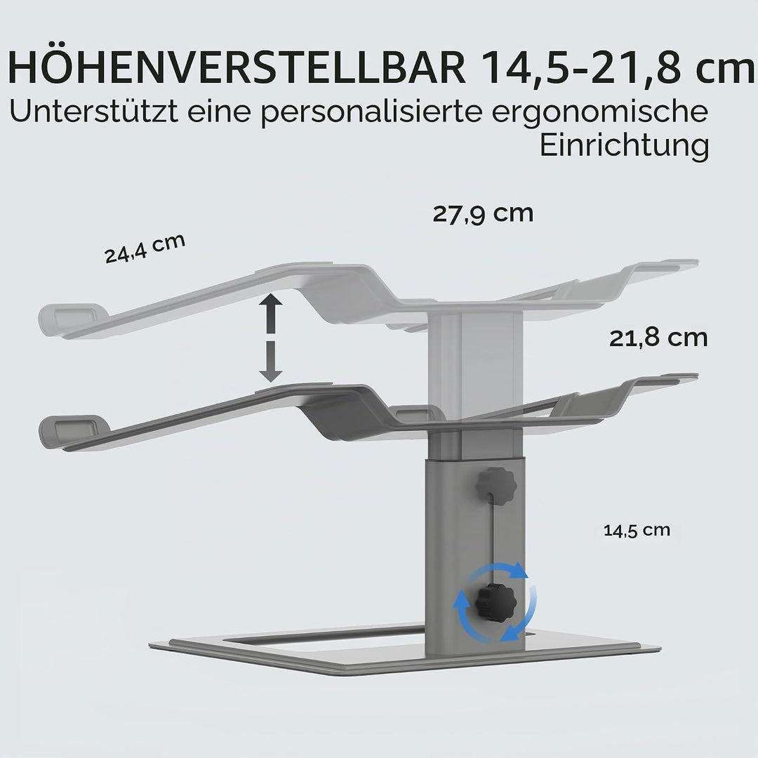 SOUNDANCE Laptop-Ständer für Schreibtisch, verstellbar, ergonomischer Laptop-Ständer für den Schreib