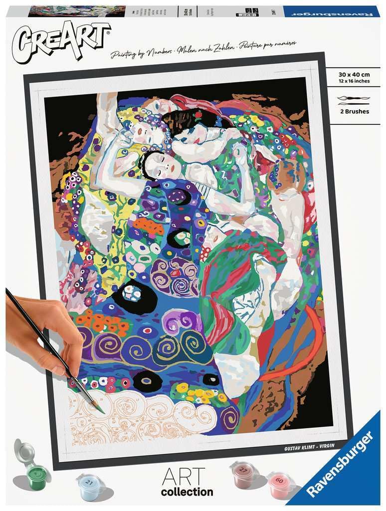 Ravensburger CreArt 23649 - Die Jungfrau (Gustav Klimt) - Malen nach Zahlen Erwachsene, DIY Malset m