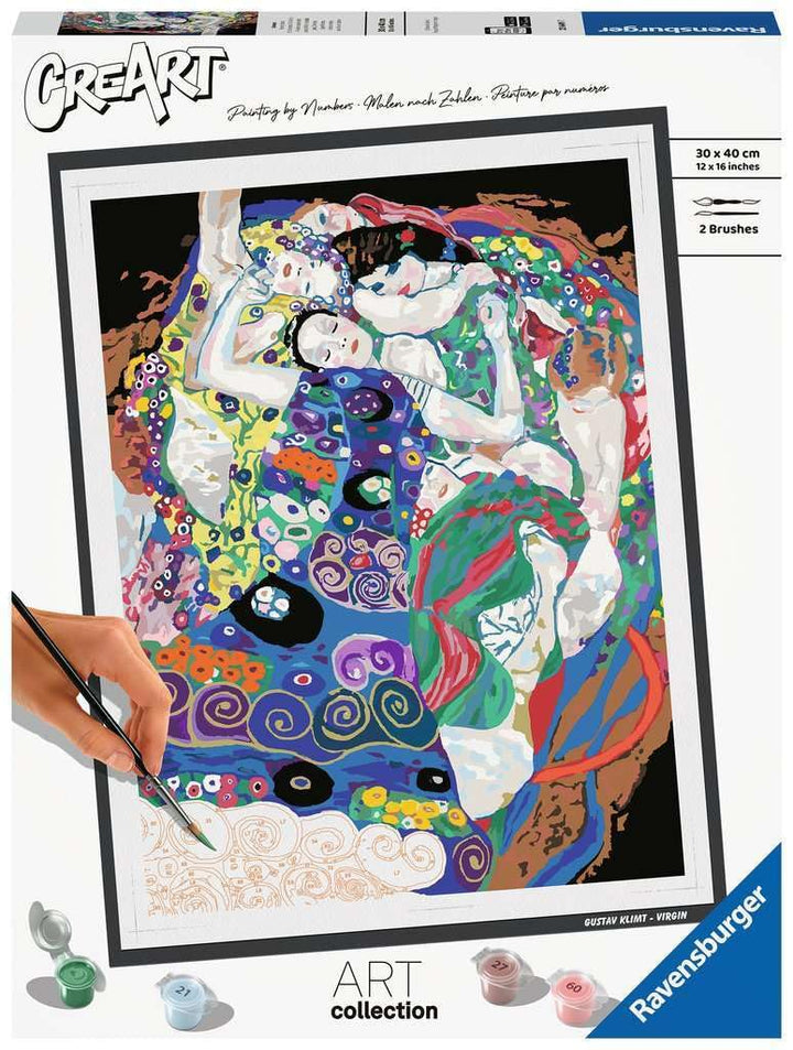 Ravensburger CreArt 23649 - Die Jungfrau (Gustav Klimt) - Malen nach Zahlen Erwachsene, DIY Malset m