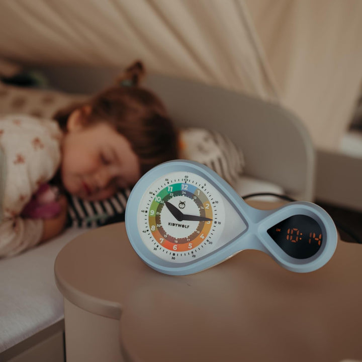 KIDYWOLF - Analoger & digitaler Wecker hellblau