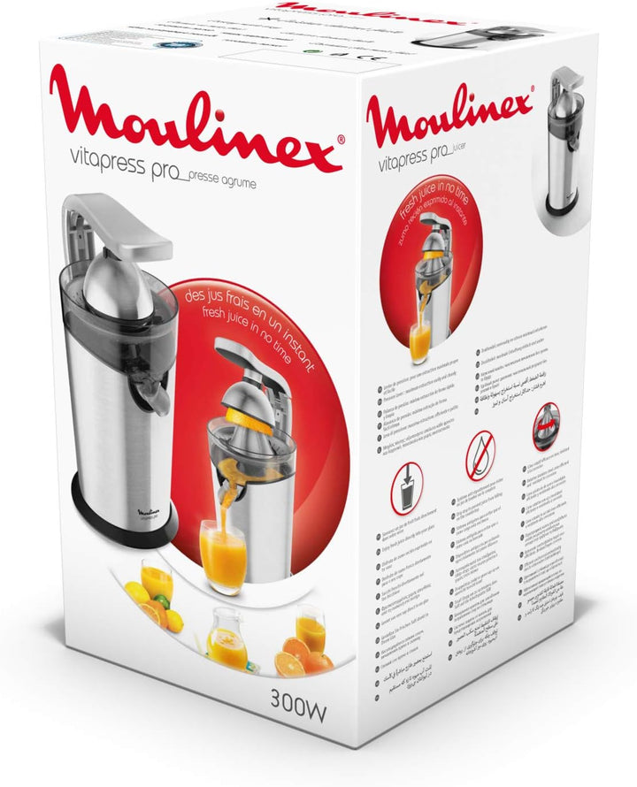 Moulinex Vitapress Pro PC700D Elektrischer Entsafter, 300 W, Edelstahl, direkt am Becher, abnehmbare