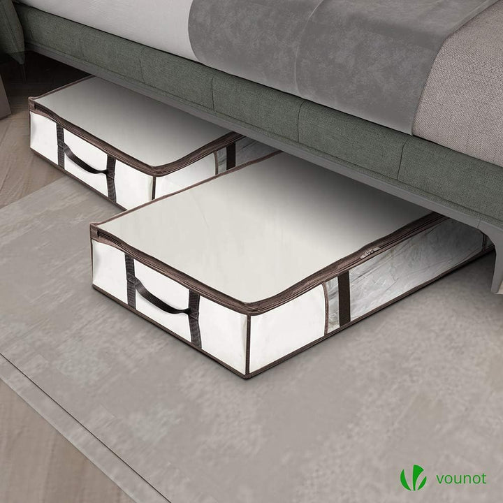VOUNOT® 2 Stück Unterbett Aufbewahrungstasche mit Vakuumbeutel, Vakuum Aufbewahrungstasche mit Sicht