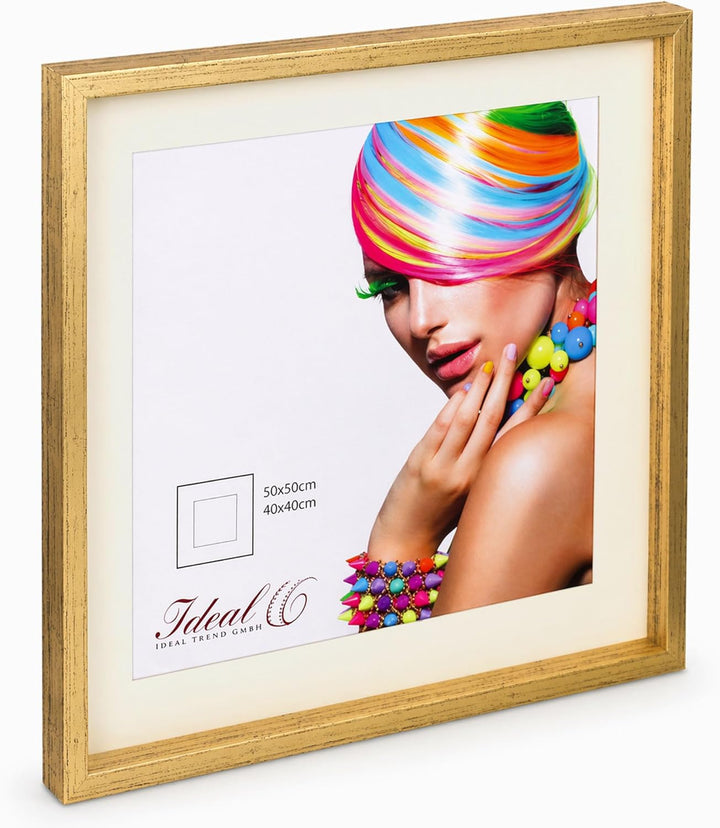 IDEAL TREND 3D Objektrahmen Holz Bilderrahmen quadratisch Wanddeko Collage Poster Fot Rahmen: Farbe: