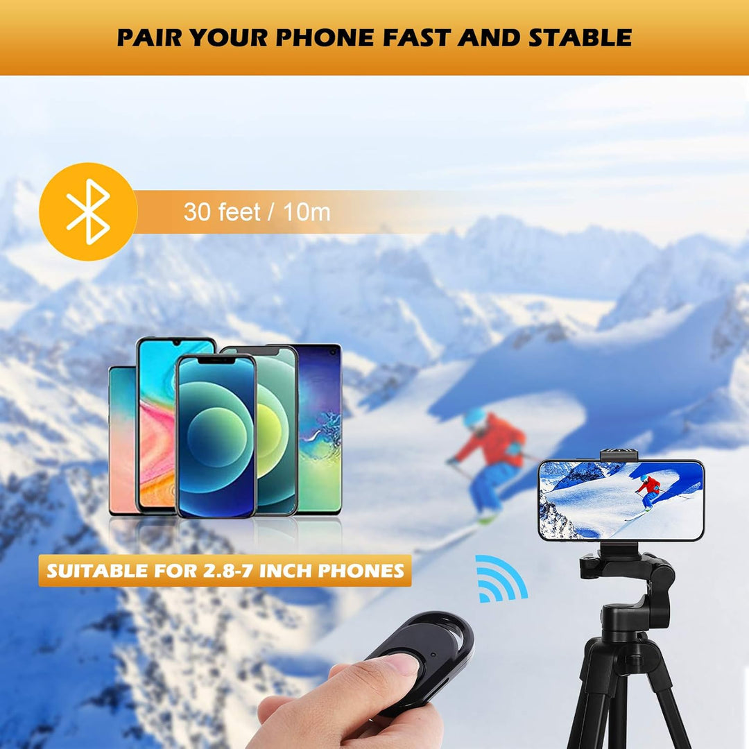 GRIFEMA Stativ Kamera Handy faltbar mit Bluetooth Fernbedienung - Stativ für Smartphone, Stativ Alum