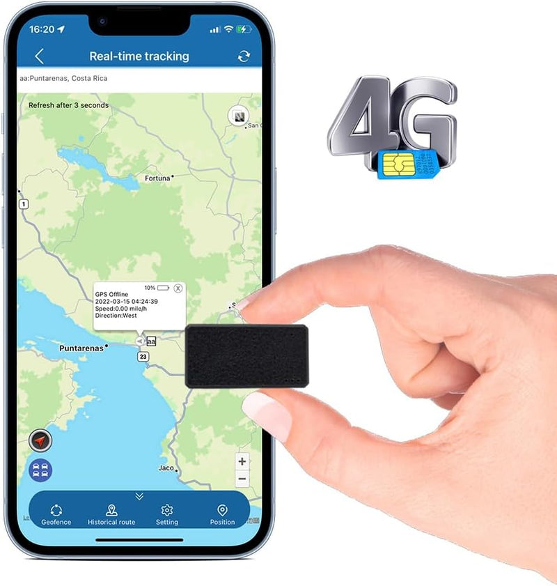 TKMARS TK901 Mini GPS-Tracker 4G, Auto GPS-Ortungsgerät, magnetisch, Echtzeit-Ortung mit Mehreren Al