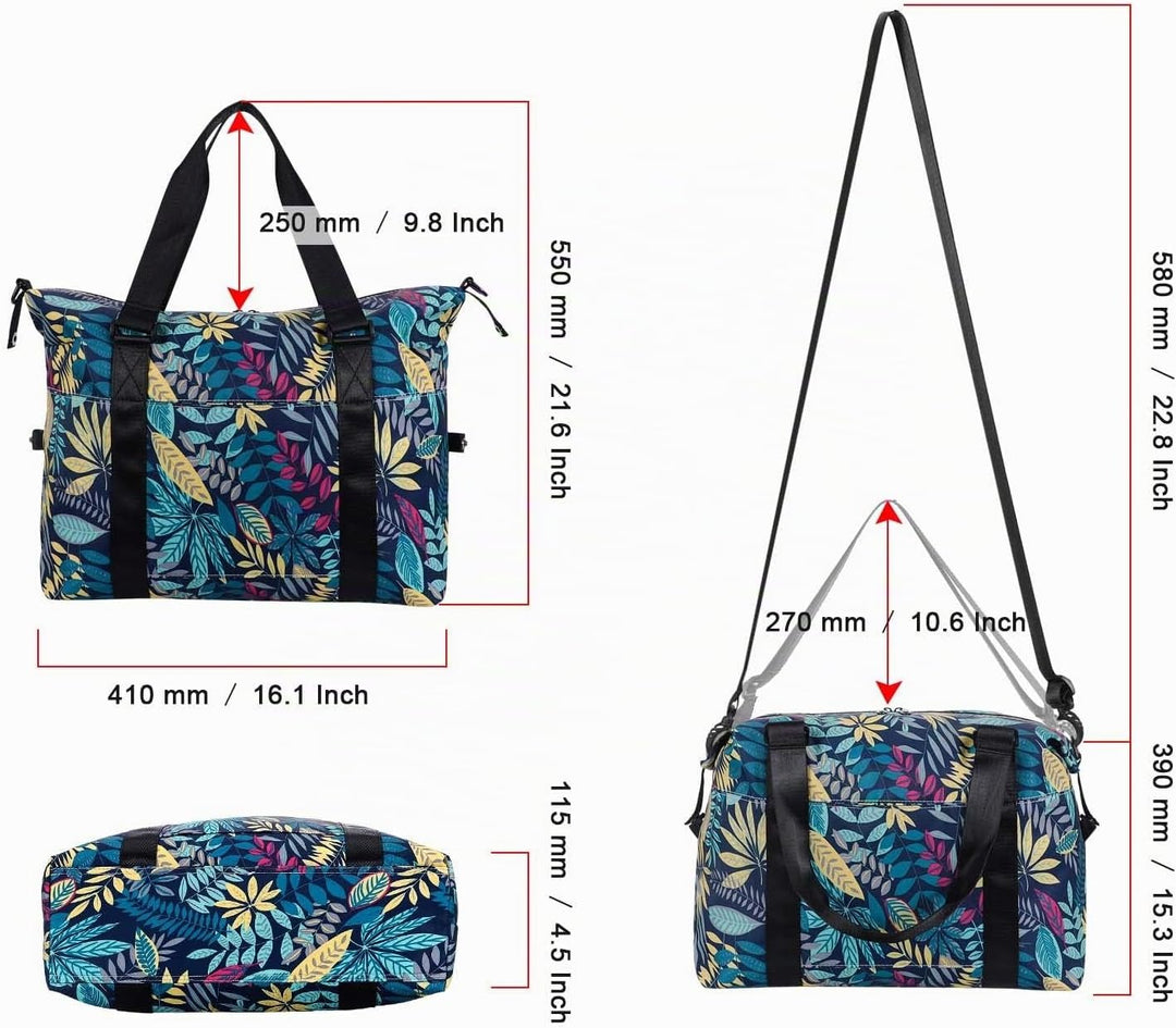 HAWEE Sporttasche Damen Gross Leichte Reisetasche Herren Faltbare Gym Duffel Bag Weekender Travel Ba