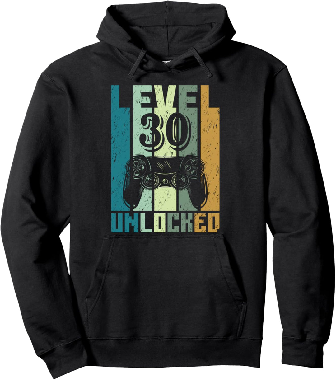 30. Geburtstag Gamer Zocker Geschenk Level 30 Unlocked Pullover Hoodie