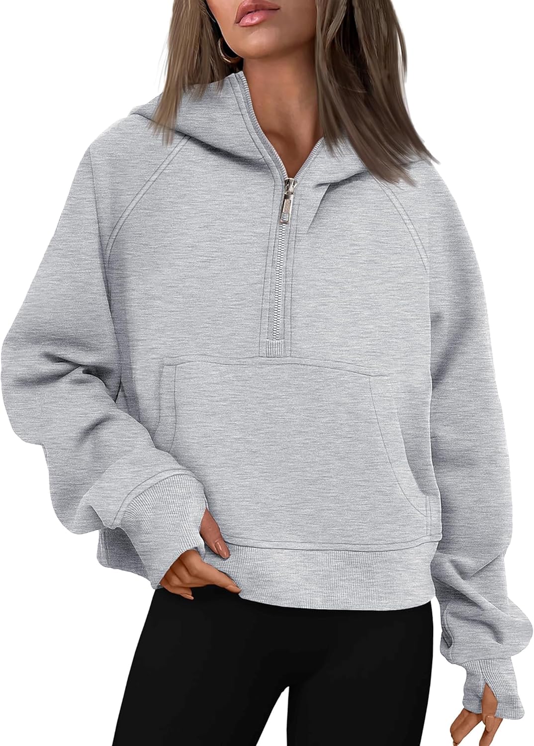 Timuspo Hoodie Damen Sweatjacke Kapuzenjacke mit Fleecet-Innenfutter Basic Zip Up Hoodie Pullover Wi