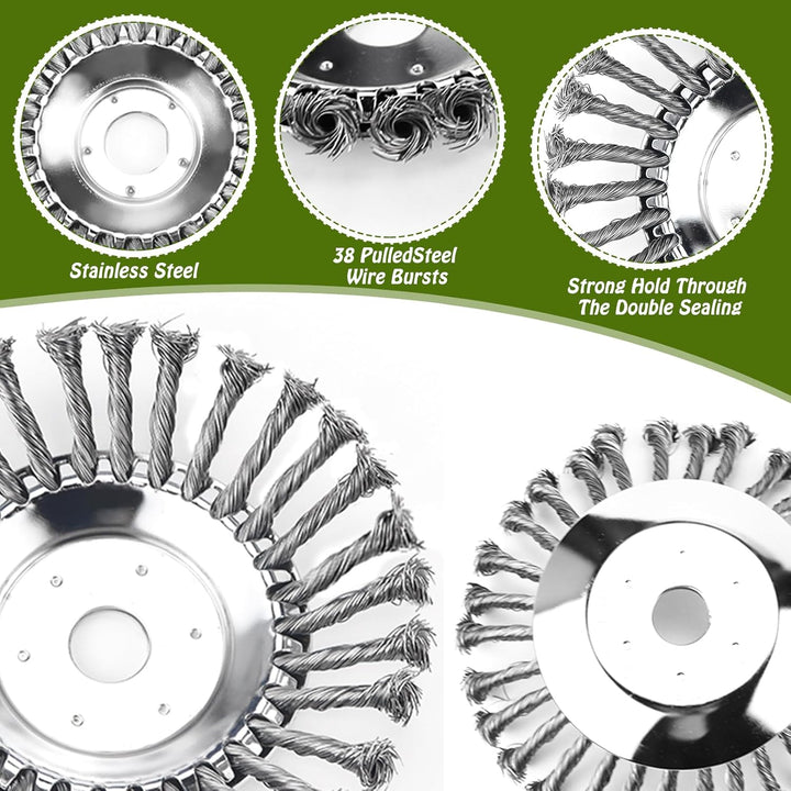 Unkrautbürste für Freischneider mit 25,4mm Bohrung (8"und 6") Wildkrautbürste für Motorsense Rasentr