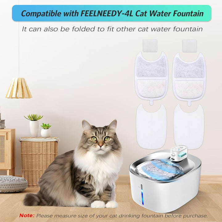 12 Stück Katzenbrunnen Filter, 12 Filter für Katzenbrunnen und 24 Schaumstofffilter mit Aktivkohle N