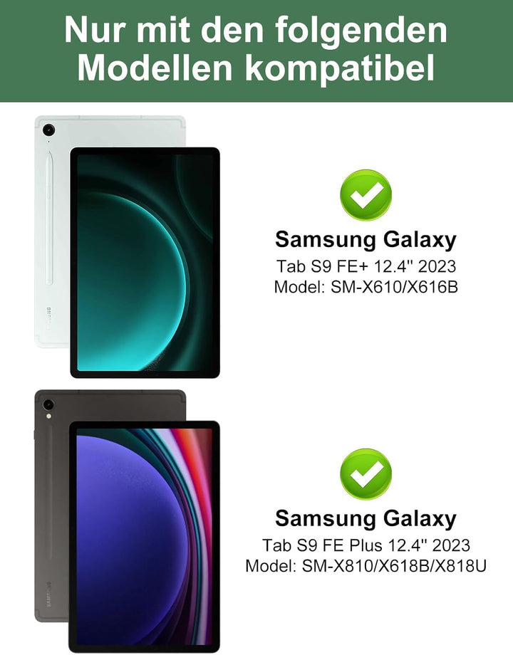 Tastatur für Samsung Galaxy Tab S10+/S9FE+/S9+ con Touchpad, Hülle Tastatur Kompatibel mit Samsung T