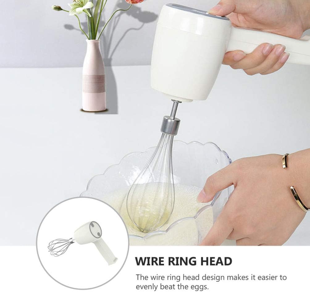 SOLUSTRE Elektrischer Handmixer Edelstahl Schneebesen Wiederaufladbare Küche Handmixer Rührer Rührer