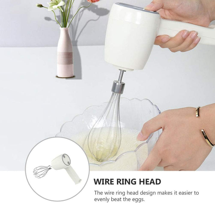 SOLUSTRE Elektrischer Handmixer Edelstahl Schneebesen Wiederaufladbare Küche Handmixer Rührer Rührer