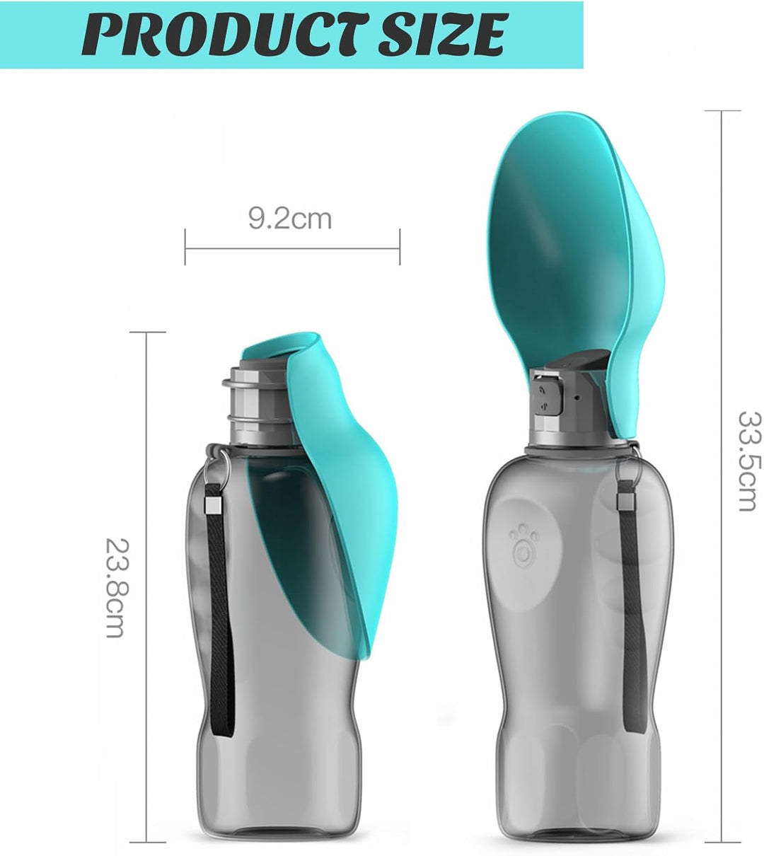 800ML Trinkflasche Hunde für Unterwegs, Hunde Trinkflasche to Go Wasserflasche für Unterwegs für Wan