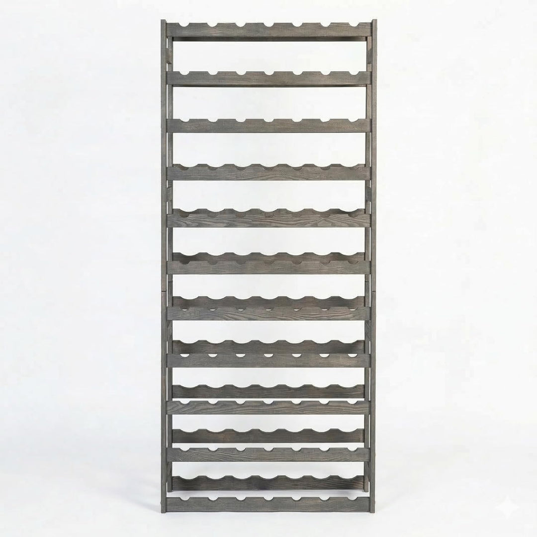 Weinregal Holz 77 Flaschen Grau 72,5x166x25 cm Wine Rack Regal Flaschenregal Weinflaschenregal Geträ