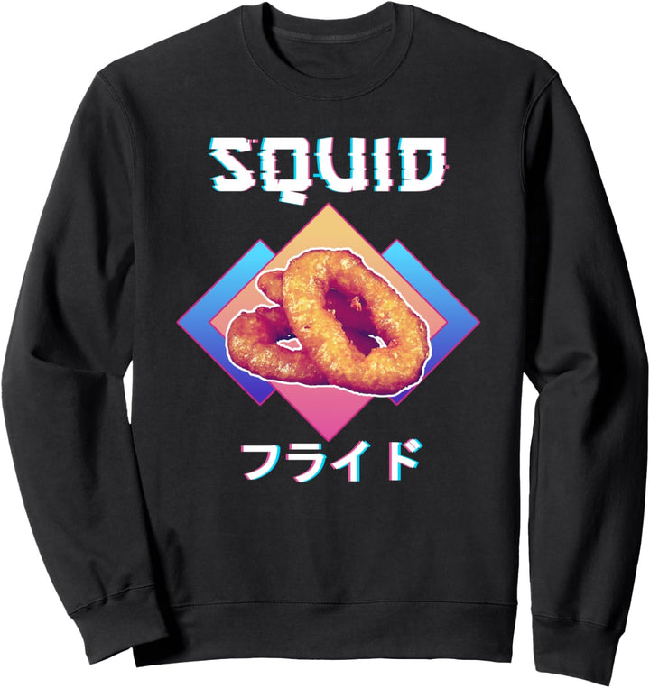 Vaporwave Aestethic Pastel Goth Japanese Food Fried Squid Sweatshirt