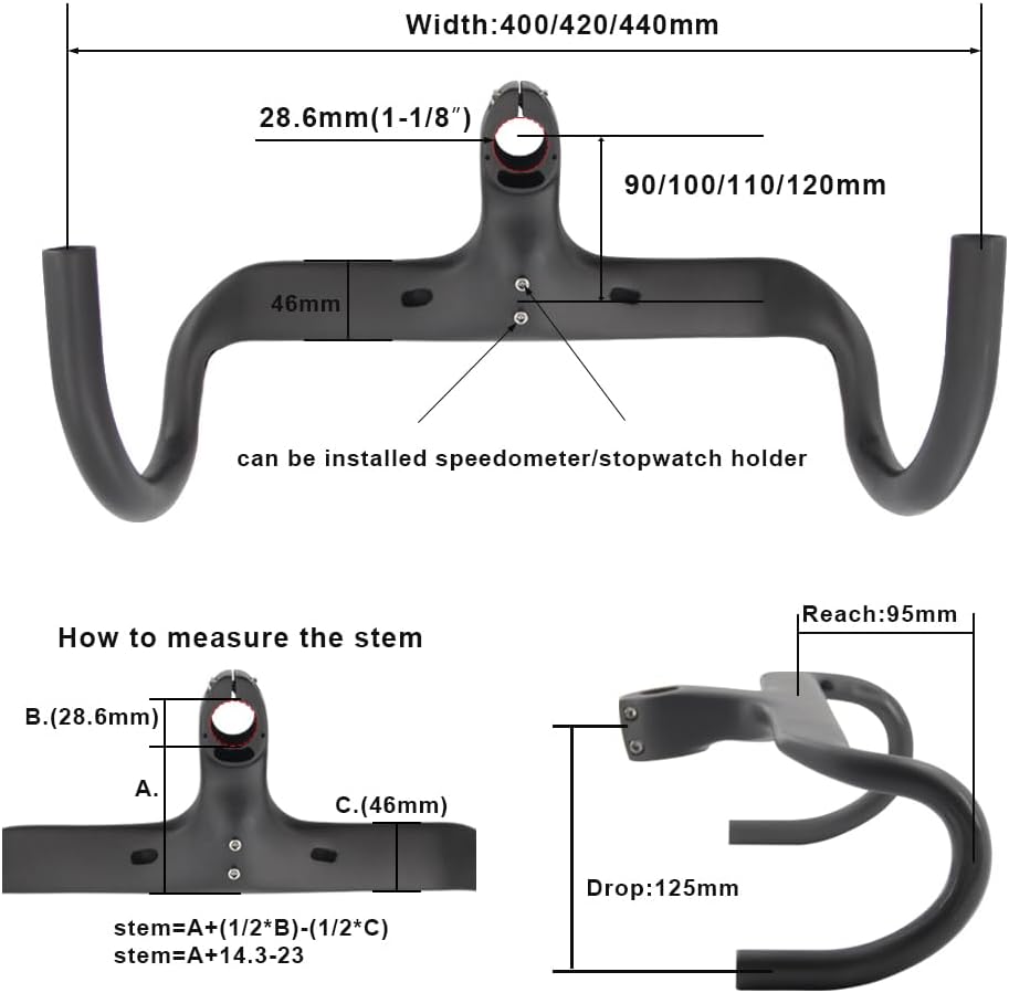 RXL SL carbon lenker rennrad drop lenker rennrad carbon 420x100mm Carbon Integrierte Lenker 1-1/8' U
