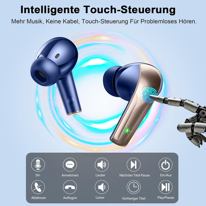 Bluetooth Kopfhörer, Kopfhörer Kabellos Bluetooth 5.4 HiFi-Klangqualität mit ENC Mikrofon, 47Std Spi