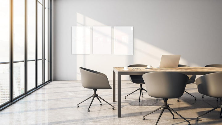 ALLboards Glasboard Magnetisch Perlweiss 60x40cm, Rahmenlos, Glastafel, Magnettafel, Gehärtetes Glas