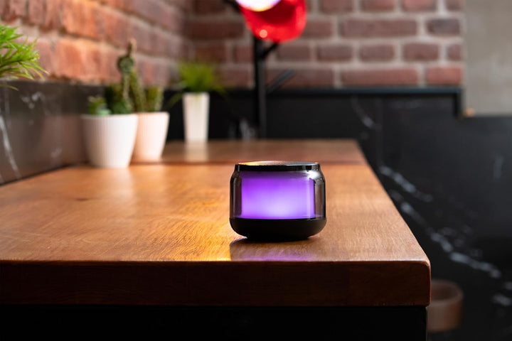 Garza - Pack 2 Tragbarer kabelloser Bluetooth 5.1/Micro SD-Lautsprecher mit 15 mehrfarbigen LED-Lich