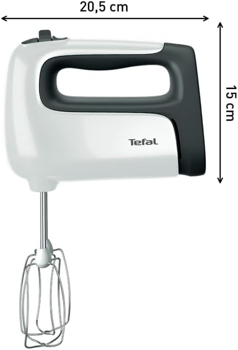 Tefal HT4611 Prep'Mix+ Handmixer | 500 Watt | Schiebeknopf mit 5 Geschwindigkeiten + Turbo | inkl. Z