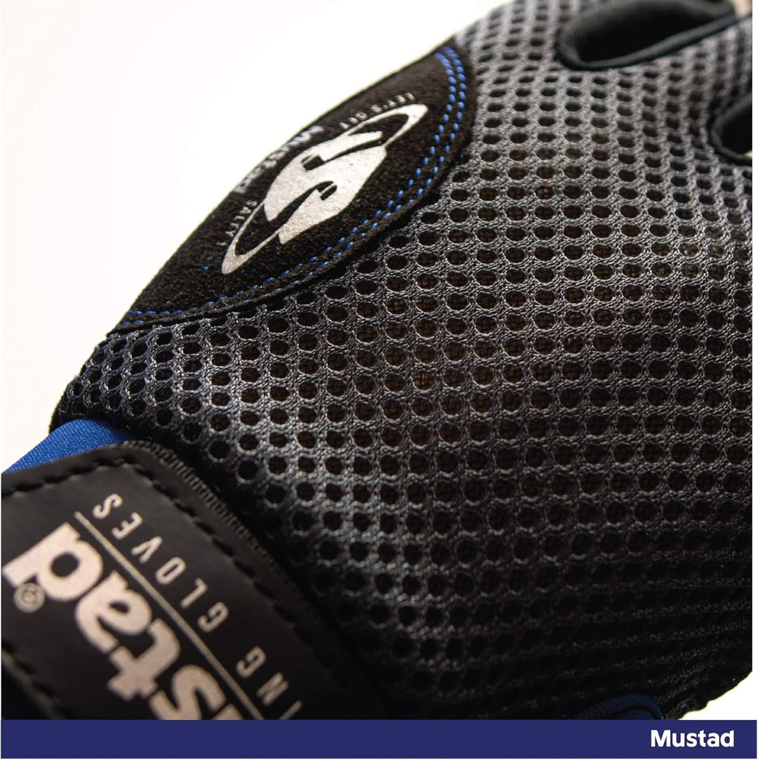 Mustad Wurfhandschuhe | Blau/Schwarz/Grau, S