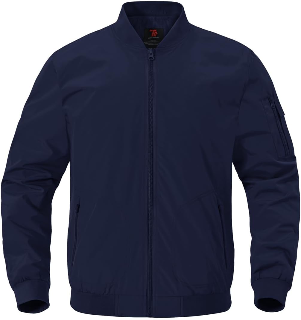 YSENTO Herren Bomberjacke Leichte Übergangsjacke Blouson Windbreaker Stehkragen Baseball Fliegerjack