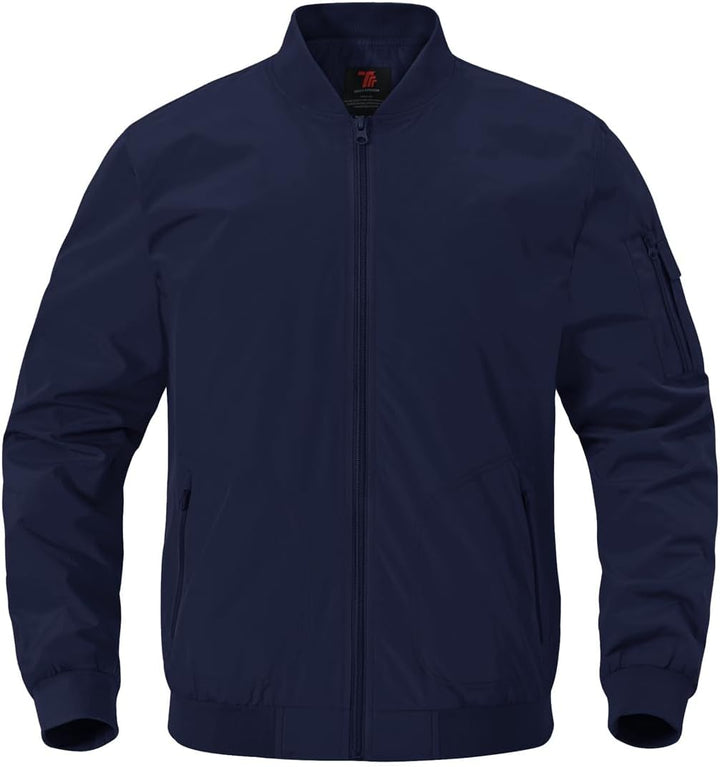 YSENTO Herren Bomberjacke Leichte Übergangsjacke Blouson Windbreaker Stehkragen Baseball Fliegerjack