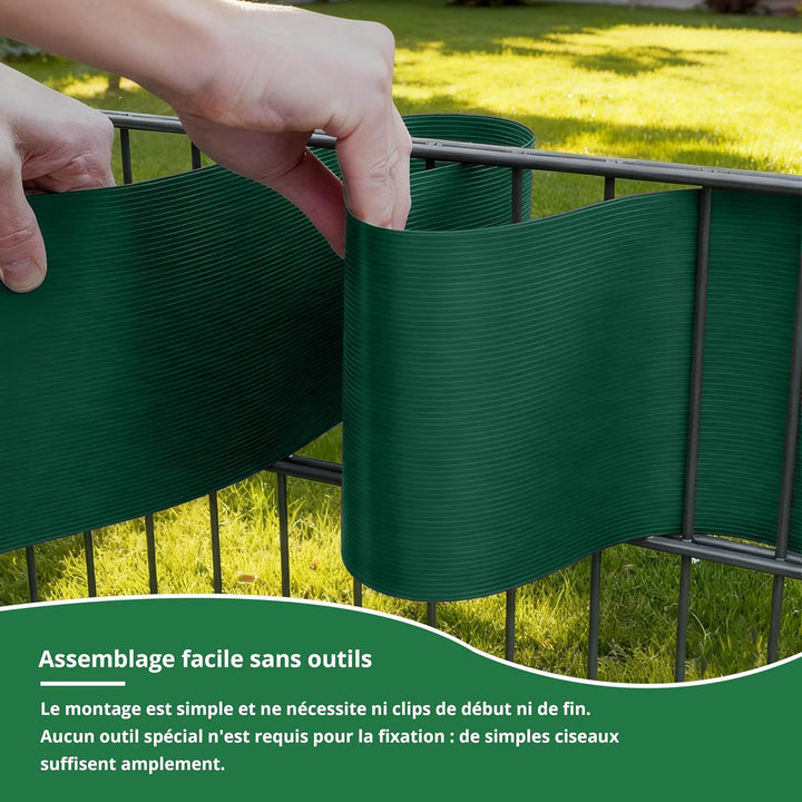 Sichtschutzstreifen für Doppelstabmatten, 26 m x 19 cm, RAL 6005 Grün, PP Premium sichtschutz zaun,