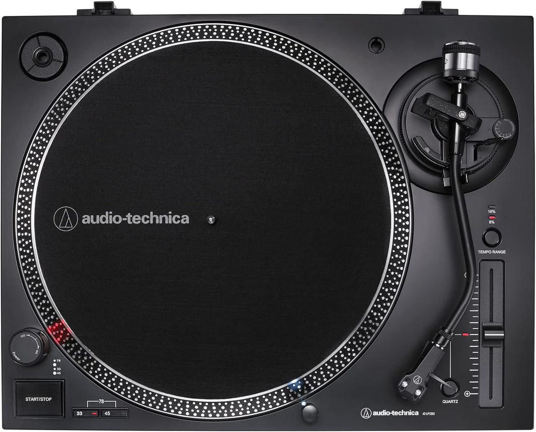 Audio-Technica AT-LP120XUSB-BK Plattenspieler mit Direktantrieb (Analog & USB), vollständig manuell,