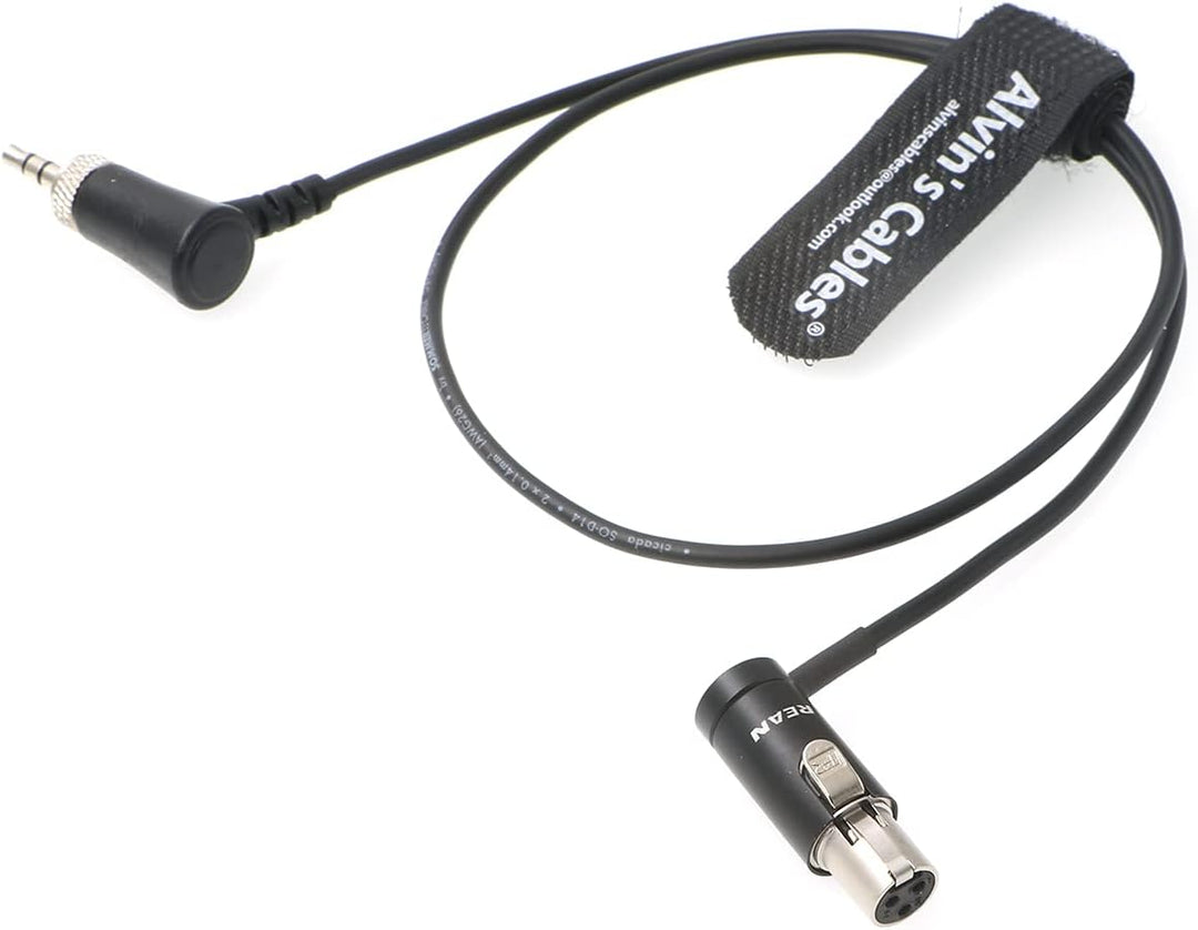 Low-Profile Audio-Kabel TA3F Mini-XLR 3-Pin Buchse auf Locking-3.5mm-TRS rechtwinklig für Sennheiser