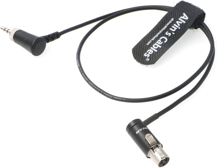 Low-Profile Audio-Kabel TA3F Mini-XLR 3-Pin Buchse auf Locking-3.5mm-TRS rechtwinklig für Sennheiser