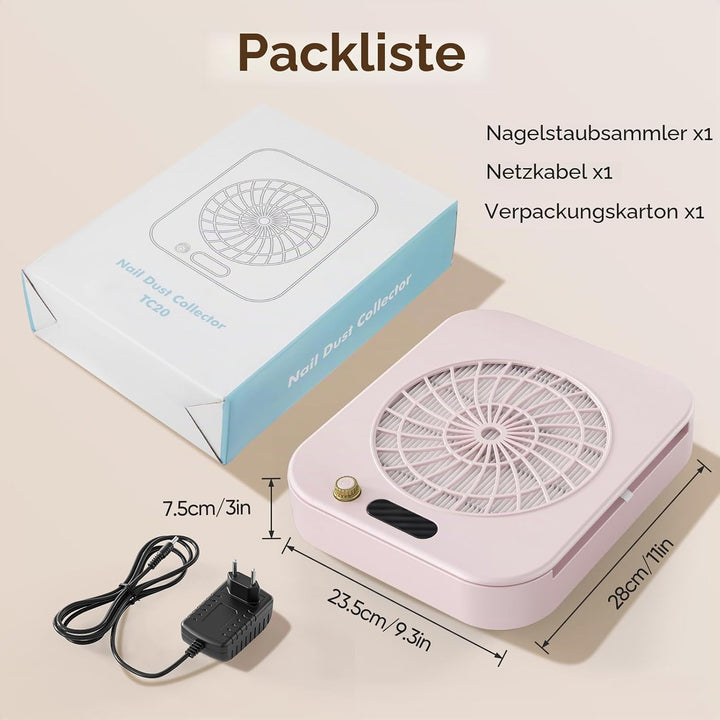 Leistungsstarker Nagelstaubsauger mit 160CFM Saugkraft &amp; 45 Geschwindigkeitsstufen – 360° Absauggerä