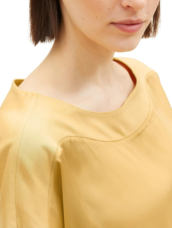 TOM TAILOR Damen Satin Blusen T-Shirt XL 31648 - Fawn Beige, XL 31648 - Fawn Beige